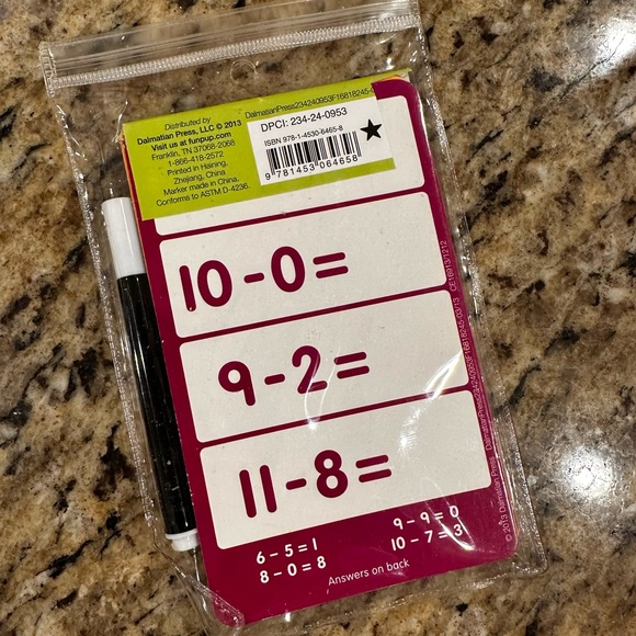 Brand New Subtraction Wipe Off Cards - Picture 2 of 2